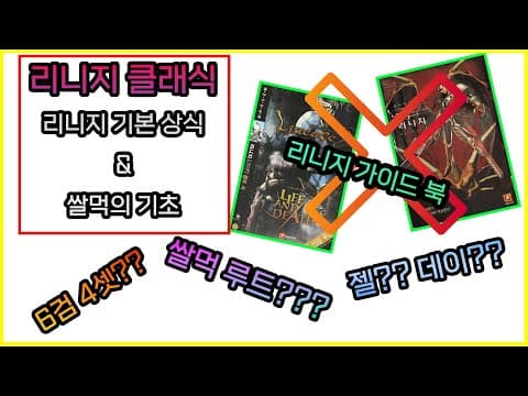 리니지 클래식 쌀먹 가이드: 초반 6검 4셋 주차로 돈 버는 방법